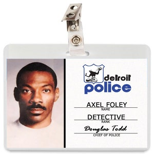 Beverly Hills Cop 2 Det. Axel Foley ID Badge Eddie Murphy Movie Prop Halloween Cosplay Laminate Name Tag Card