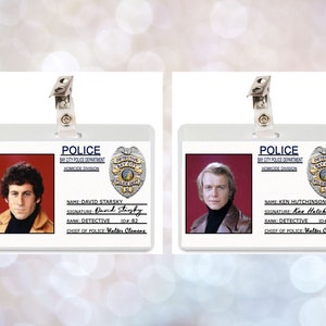 Starsky and Hutch Bay City ID Badge Card Ken Hutchinson David Soul Paul Michael Glaser David Starsky Halloween Cosplay Prop Laminate