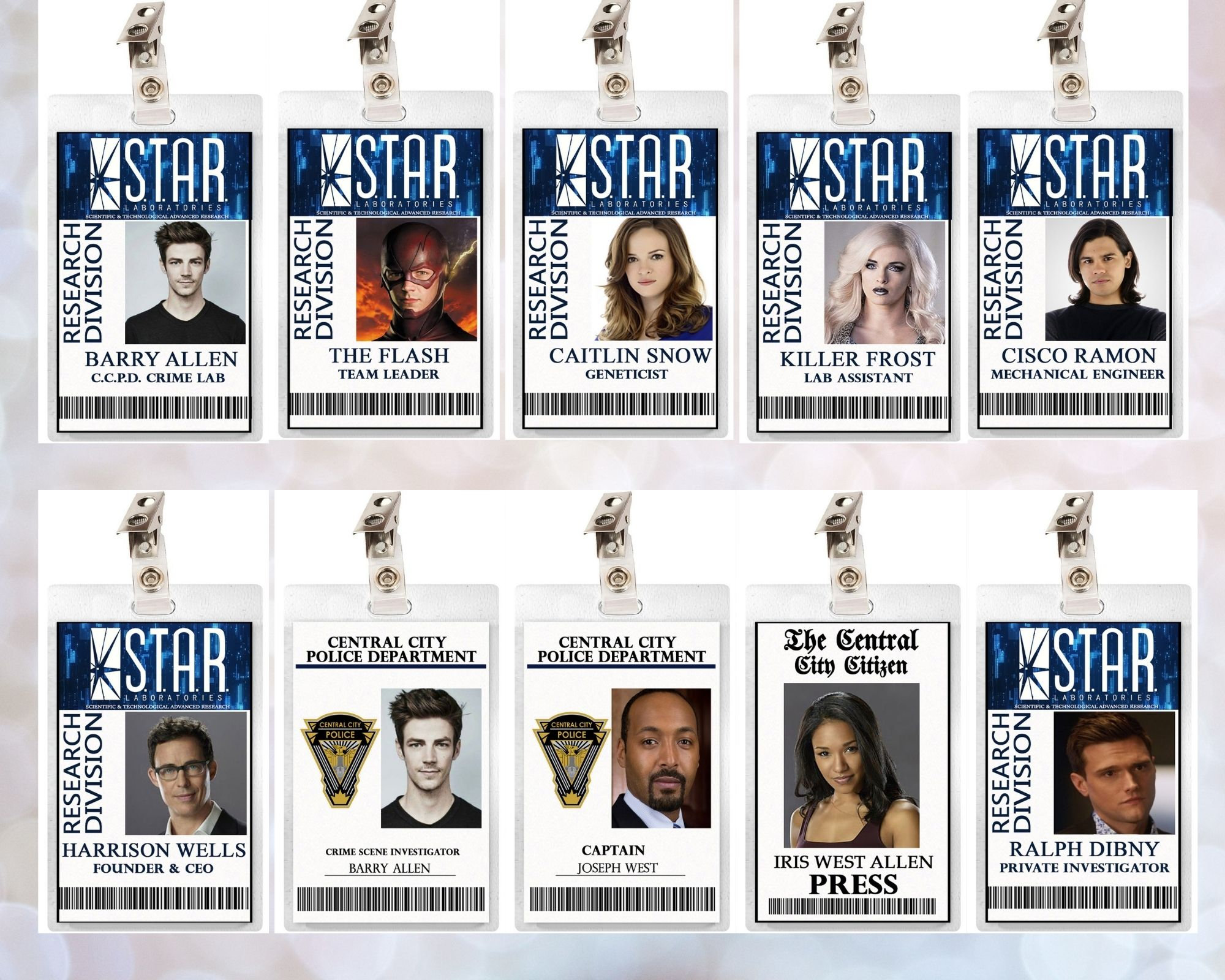 The Flash TV Show STAR Labs Id Badges CCPD Badges Central | Etsy