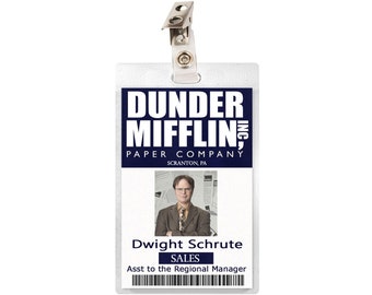 The Office Jim Halpert Dunder Mifflin ID Badge Name Tag | Etsy