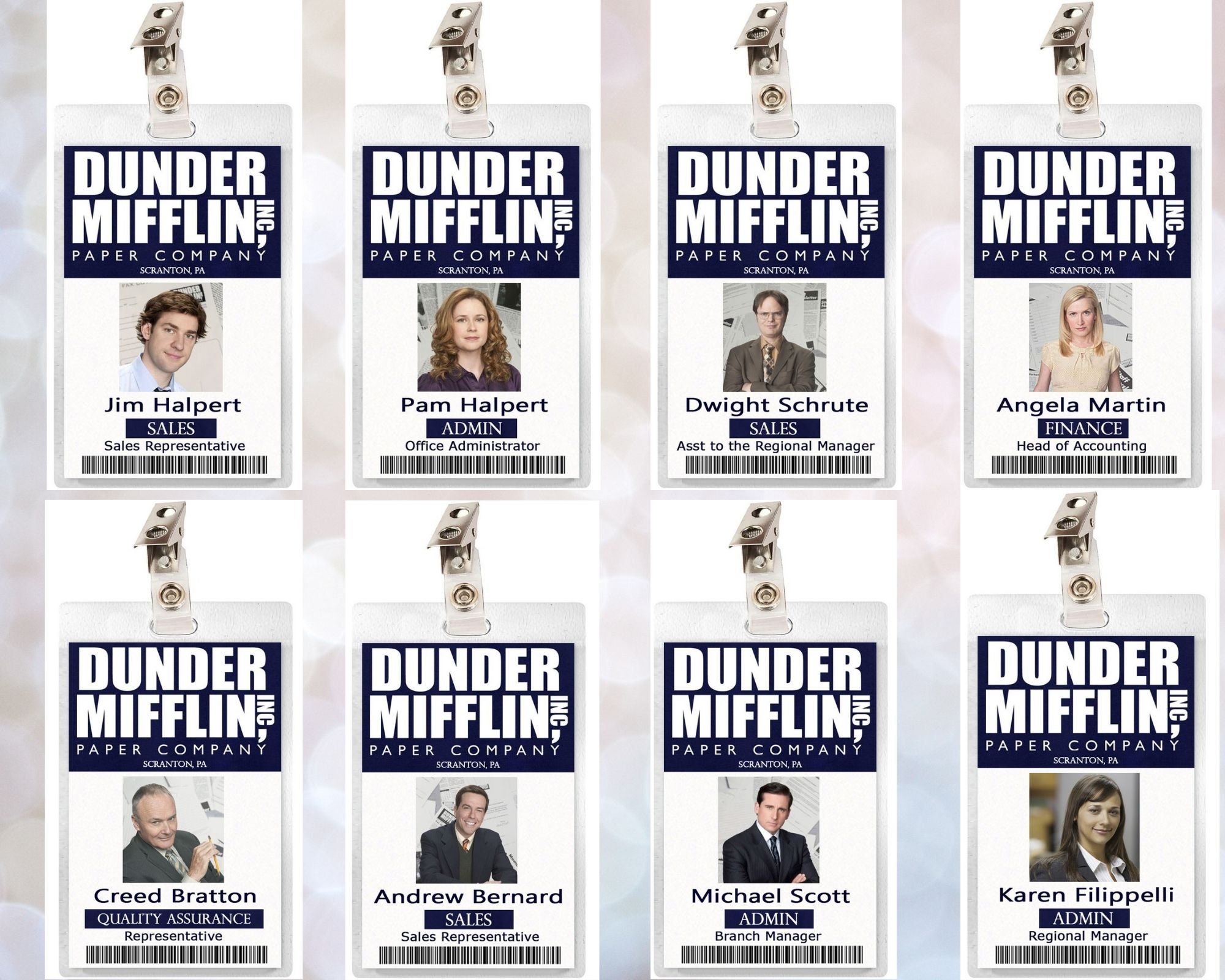 The Office Inspired - Dunder Mifflin Employee ID Badge - Pam Halpert - Epic  IDs