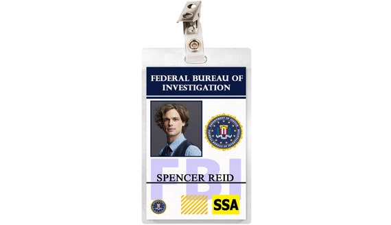 Criminal Minds Boy Pretty TV Card Badge Reid FBI Spencer Etsy - Cosplay Costume Laminate Name Show Tag ID