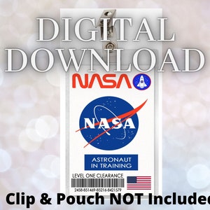 Astronauta della NASA in addestramento Carta badge identificativo Scarica immagine Nome Tag Costume cosplay