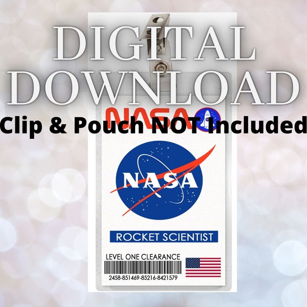 NASA Rocket Scientist ID Badge Card Download Image Name Tag Cosplay Costume