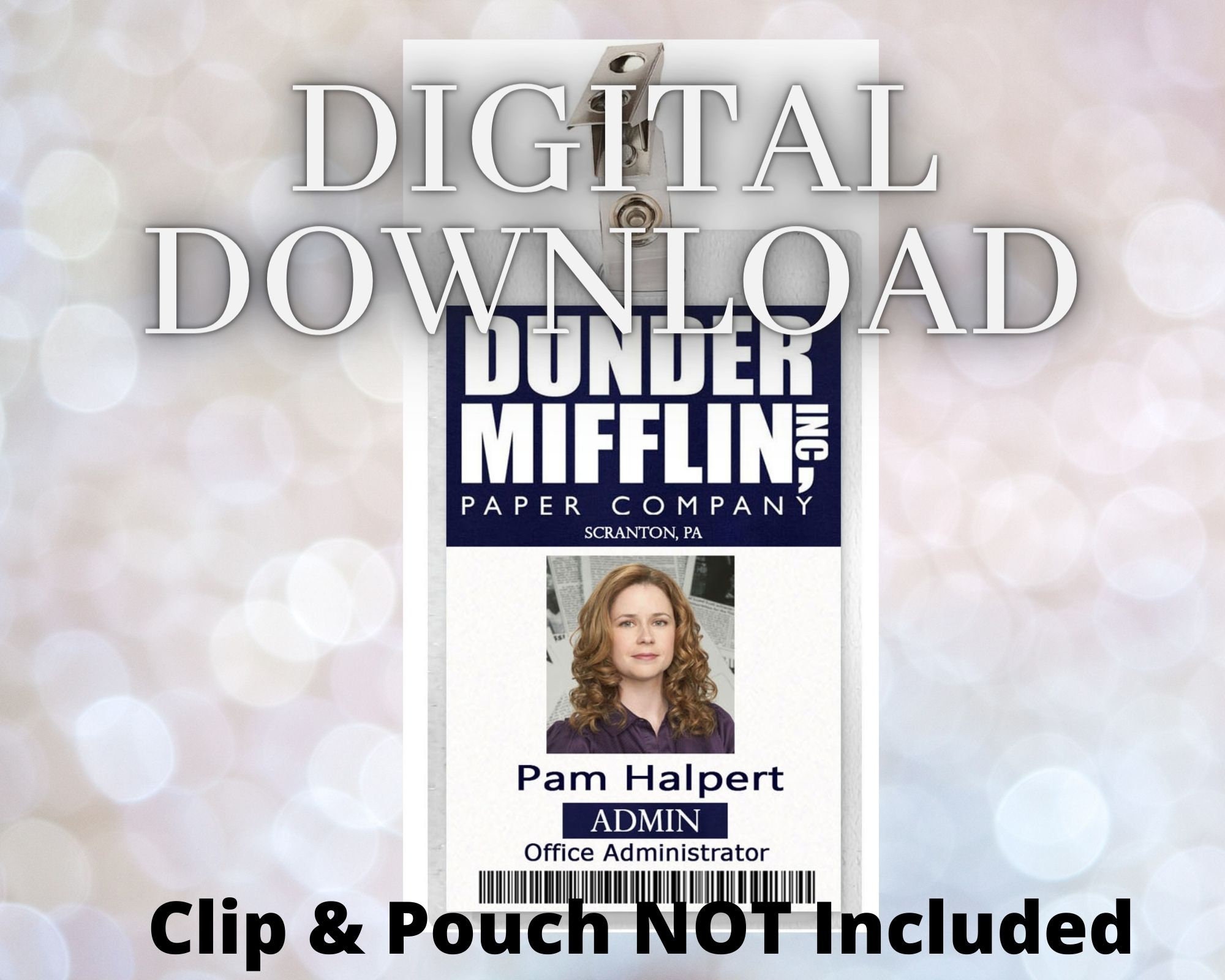 The Office Inspired - Dunder Mifflin Employee ID Badge - Pam Halpert - Epic  IDs