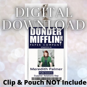 The Office Meredith Palmer Dunder Mifflin ID Badge Card Download Bild Namensschild Cosplay Kostüm