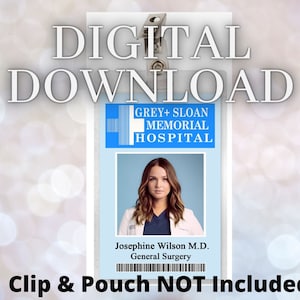 Grey&#39;s Anatomy JO WILSON Gray Sloan Memorial Hospital ID-badge Download afbeelding naamplaatje Cosplay dokterskostuum