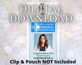 Grey's Anatomy JO WILSON Grey Sloan Memorial Hospital Credencial de identificación Descargar imagen Etiqueta de nombre Disfraz de médico para cosplay