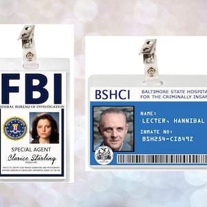 Silence of the Lambs Clarice Starling ID Badge Card Hannibal Lecter Laminate Halloween Prop