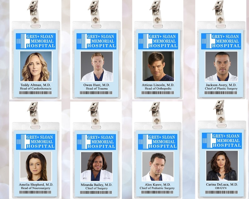 Grey's Anatomy Grey Sloan Memorial ID Badge Meredith Etsy