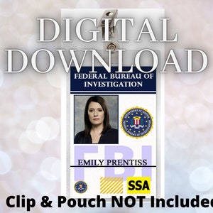 Criminal Minds EMILY PRENTISS ID Badge Card Download Image Name Tag Cosplay Costume