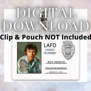 Roy DeSoto Emergency! ID Badge Card Digital Download Image Name Tag Cosplay Costume Prop