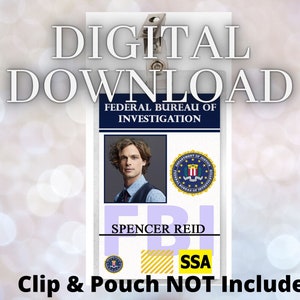 Criminal Minds SPENCER REID ID Badge Card Download Image Name Tag Cosplay Costume
