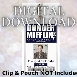 The Office Dwight Schrute Dunder Mifflin ID Badge Card Download Bild Namensschild Cosplay Kostüm