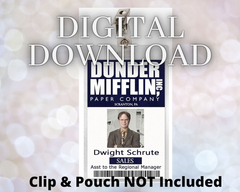 The Office Dwight Schrute Dunder Mifflin ID Badge Card Download Image ...