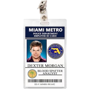 Dexter ID Badge Card Name Tag Laminate Cosplay Prop Costume Halloween