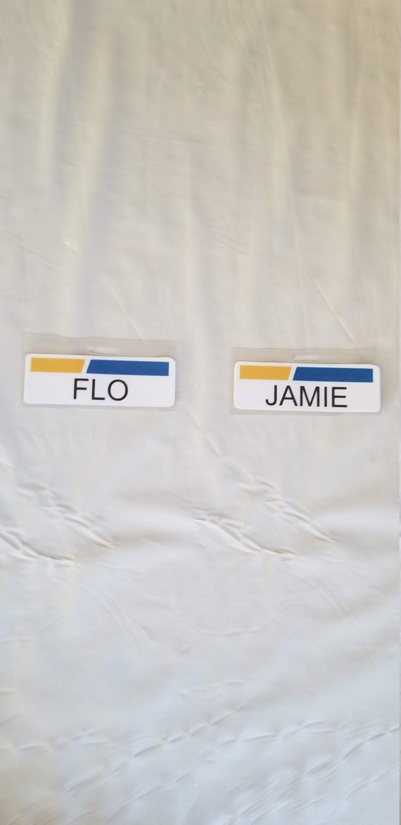Flo and Jamie From Progressive ID Badge Name Tag Cosplay | Etsy