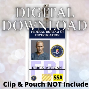 Criminal Minds Derek Morgan ID Badge Card Download Image Name Tag Cosplay Costume Halloween
