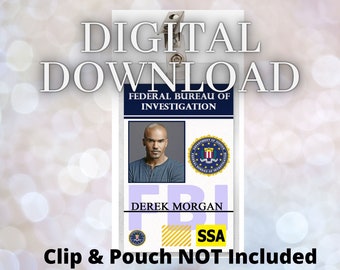 Criminal Minds Derek Morgan ID Badge Card Download Image Name Tag Cosplay Costume Halloween