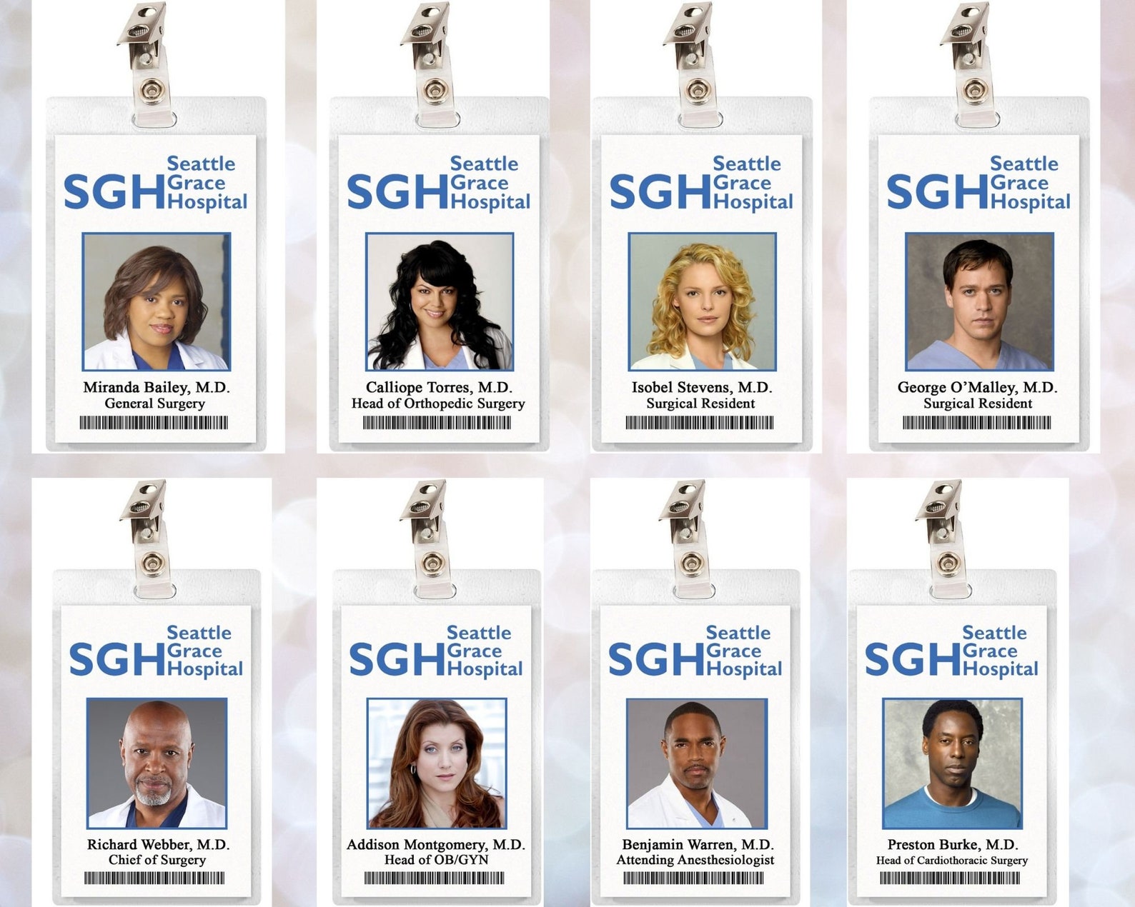 Grey's Anatomy Seattle Grace Hospital ID Badge Meredith Etsy