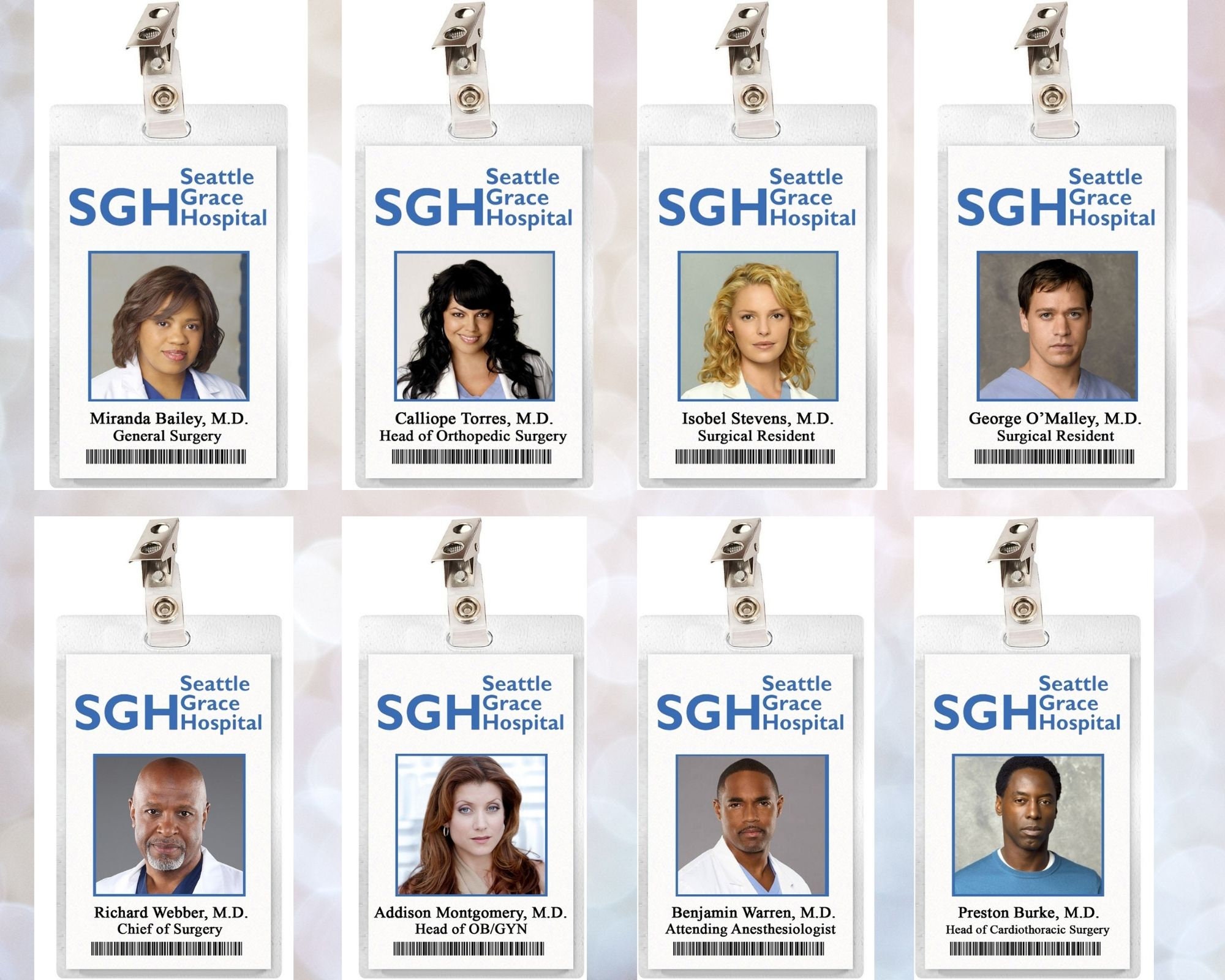 Grey's Anatomy Seattle Grace Hospital ID Badge Meredith Etsy