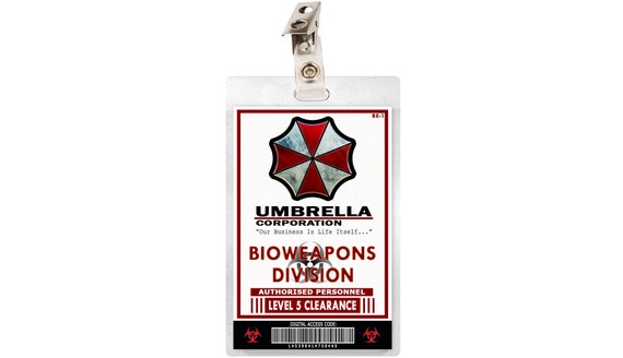 Resident Evil Umbrella Corporation Bioweapons Division ID Badge