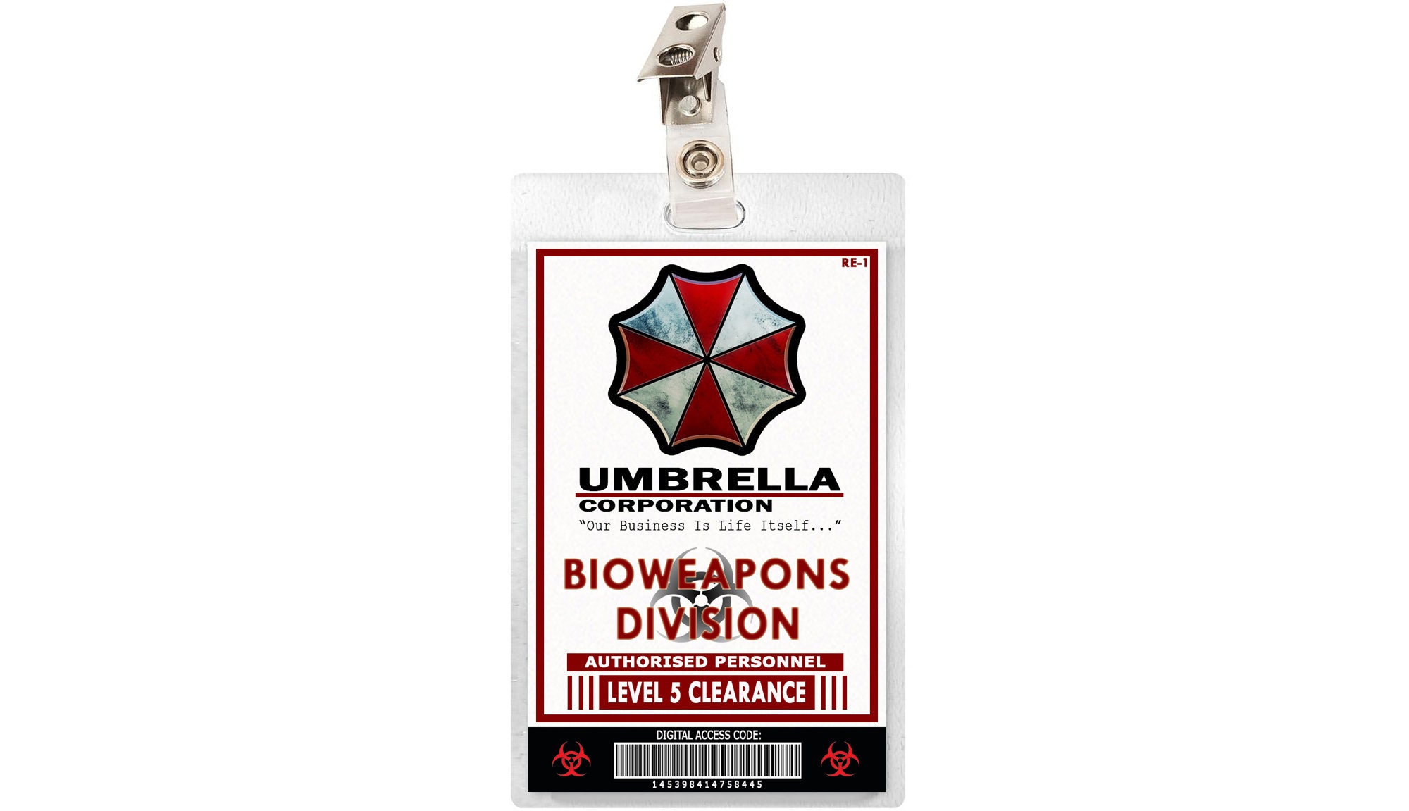 1x4" UMBRELLA CORP BIOWEAPONS DIVISION Black Hook Resident Evil Patch
