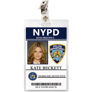 Castle KATE BECKETT ID Badge Card Name Tag Prop Cosplay Costume Laminate Halloween