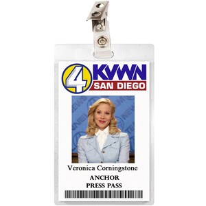 Anchorman ID Badge Veronica Corneringstone Channel 4 Press News Pass Cosplay Laminate