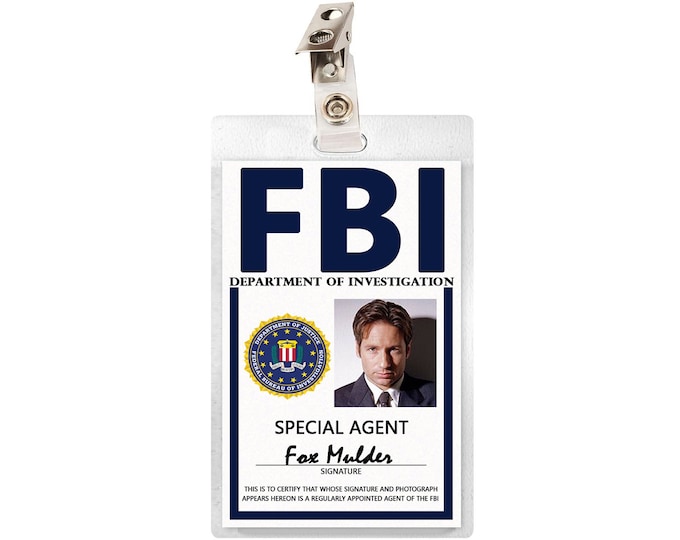 X-files Prop Mulder or Scully Wallet With Badge &amp; ID Hanger SCREEN ACCURATE - Etsy