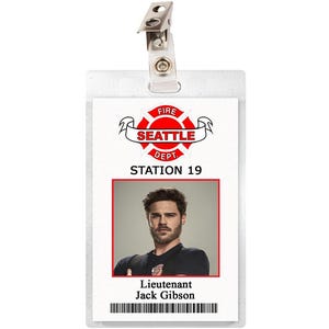 Station 19 Seattle Firehouse ID Badge Andrea Herrera Ben Maya Dean Jack Robert Travis Victoria Laminate Grey&#39;s Anatomy Grey Sloan Memorial