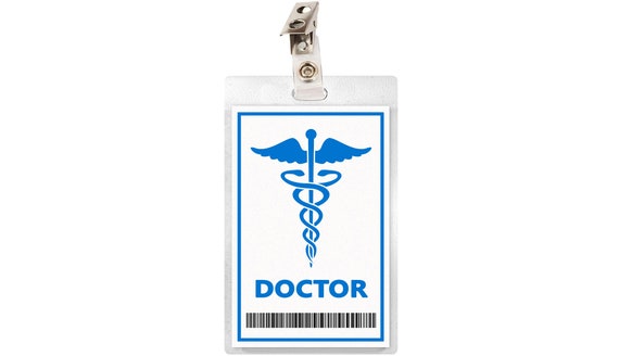 Doctor ID Badge Card Nurse Name Tag Cosplay Costume Laminate Halloween Prop  Hospital 