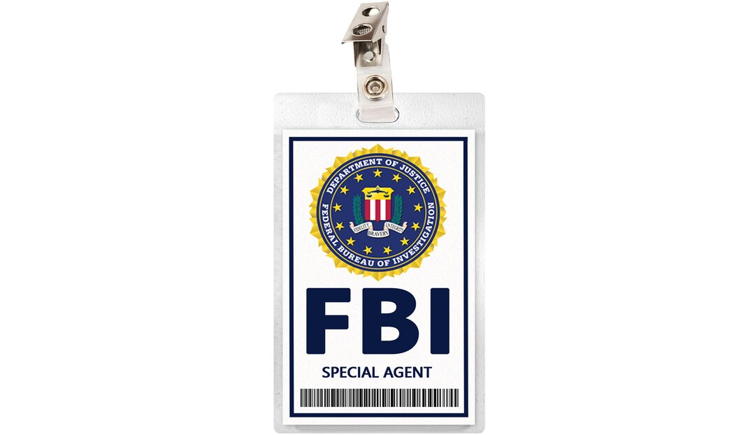 FBI ID Badge Card Cosplay Costume Name Tag Prop Laminate Halloween - Etsy