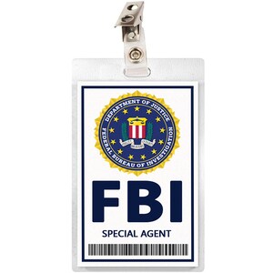 FBI ID Badge Card Cosplay Costume Name Tag Prop Laminate Halloween