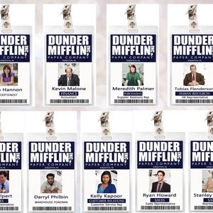 The Office Dunder Mifflin ID Badge Jim Halpert, Pam Halpert, Dwight ...