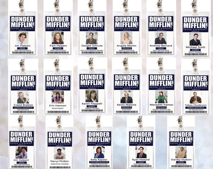 The Office Jim Halpert Dunder Mifflin ID Badge Name Tag | Etsy