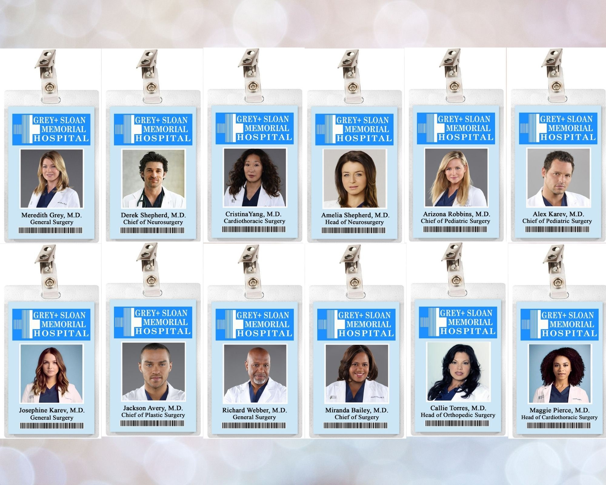 Prenom De Yang Dans Grey s Anatomy Insigne didentification commémoratif Greys Anatomy Grey - Etsy France