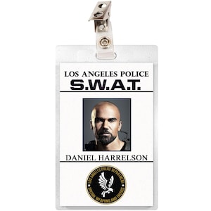 S.W.A.T. show ID Badge: Hondo, Deacon, Street, Chris, Tan, and Luca Laminate Cosplay Halloween Name Tag Prop