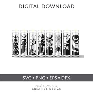 Spooky Halloween Pillar Candle SVG Digital Download Cut file. For T-shirts, Hats, Mugs and More. Compatible with Cricut and Silhouette.