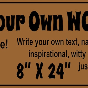 Custom Engraved Wood Sign: Personalized Wall Decor (8&quot; x 24&quot;)