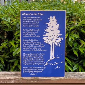 Psalm 1 Wood Sign: Laser Engraved Christian Gift