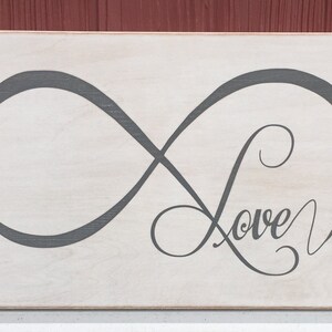 Love Eternity Sign, Shabby Chic Wall Decor, Eternity Symbol, Farmhouse Decor, Wood Eternity Sign, - 12&quot; x 18&quot; or 12&quot; x 24&quot;