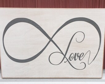 Letrero de madera "Amor Eterno": Decoración rústica estilo granja.