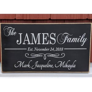 Custom Engraved Wooden Family Sign Personalized Plaque with Names & Est. Date Farmhouse Wall Art