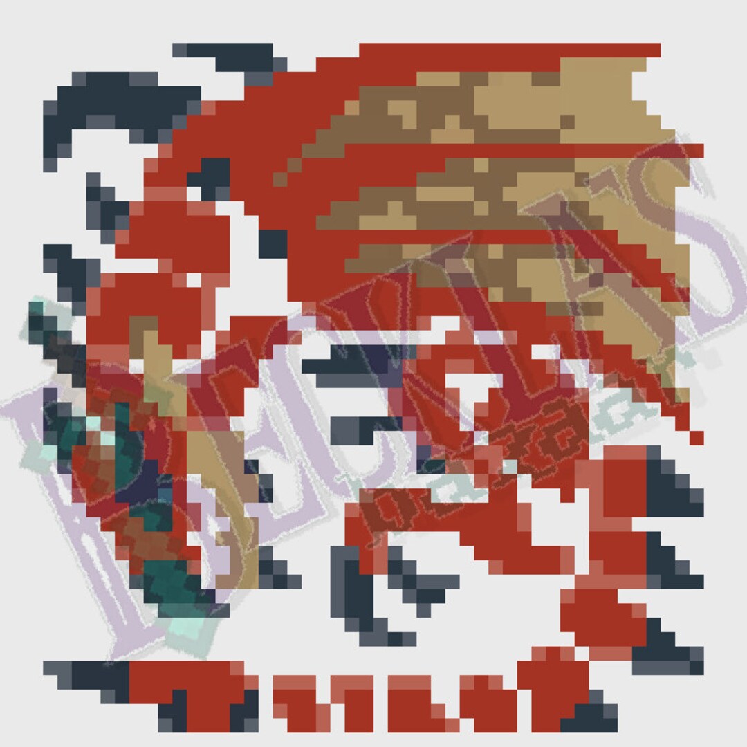 Rathalos Shell Pattern Rathalos | Monster Hunter Cross-stitch Pattern PDF - Etsy