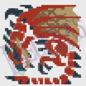 Rathalos | Monster Hunter Cross-Stitch Pattern PDF