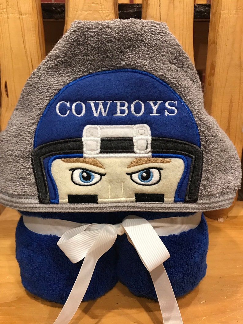 Football Player Hooded Towel Embroidering Option Etsy