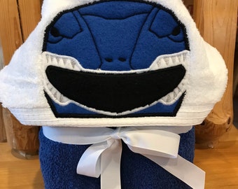 Power ranger look alike hooded towel