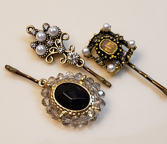 Mini Trio Set Of 3 Tichel N Hair Pins Decorative Bobby Pin Etsy