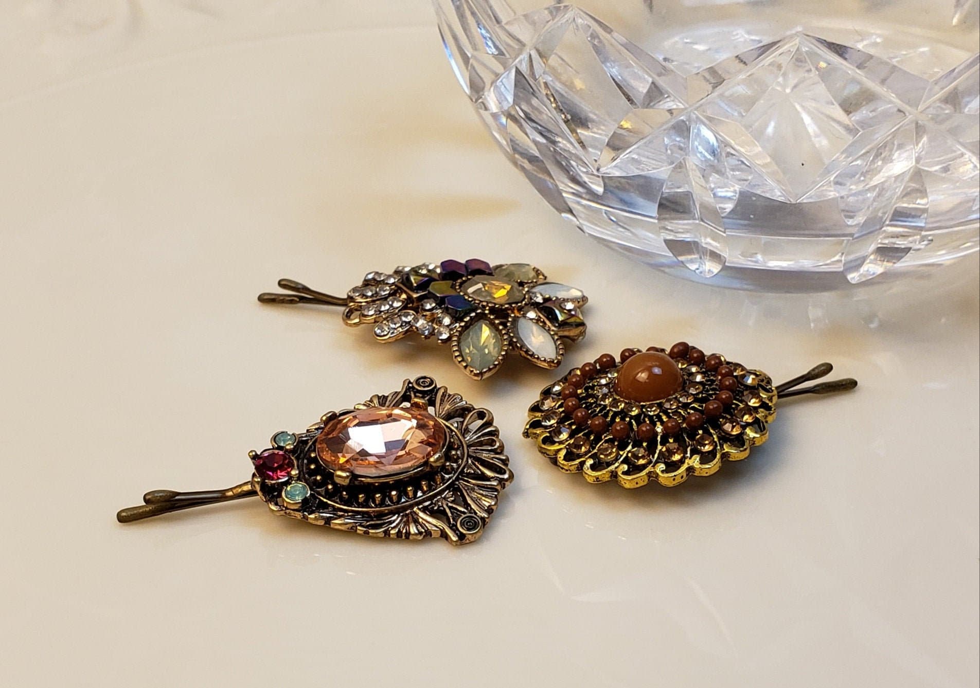Trio Eclectic Set Of Three Decorative Bobby Pin Decorative Hair